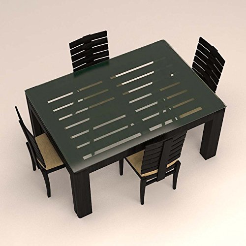Fishboned Styled Glass Dinning Set with 4 Seaters - Image 3