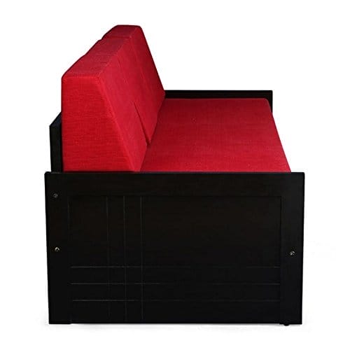 Square Textured Sofa Cum Bed (Red) - Image 4