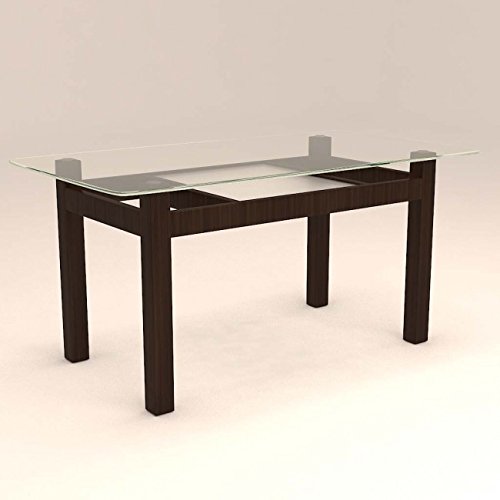 Glass Dinning Set with Retangular Table and Ladder Back Chairs. - Image 4