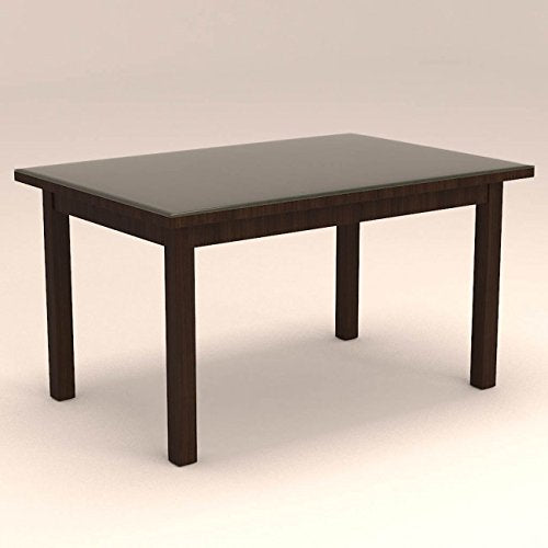 6 Seater Dining Table with Glasstop Table | Modern Dining Table with Classy Chairs | (Brown Polish) - Image 3